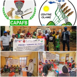 Les femmes et les jeunes sont formés pour une agriculture durable à Luhwindja grâce au projet SIMAMA WA MAMA financé par CAFOD via Caritas Australie et mis en œuvre par le consortium CAPAFB – Centre Olame